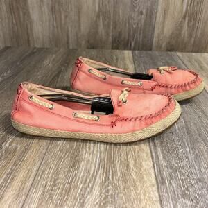UGG Australia 1004111 Moccasin Espadrilles Flats Slip On Pink Coral Womens 9.5